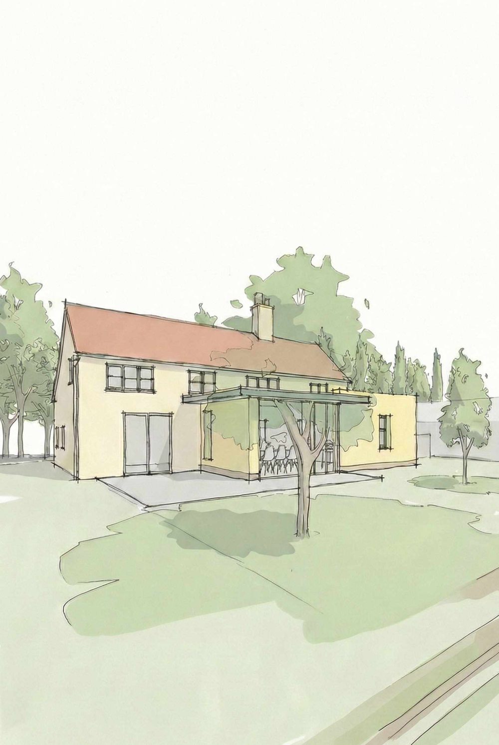 house extension sketch